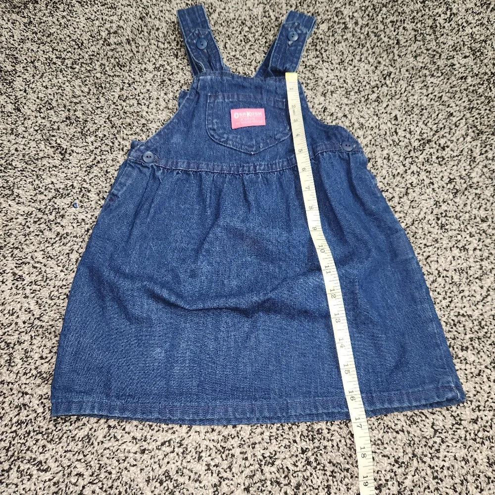 oshkosh b'gosh Vintage Denim dress, Little Girl Size 4,Back Bow Pink Label Katie